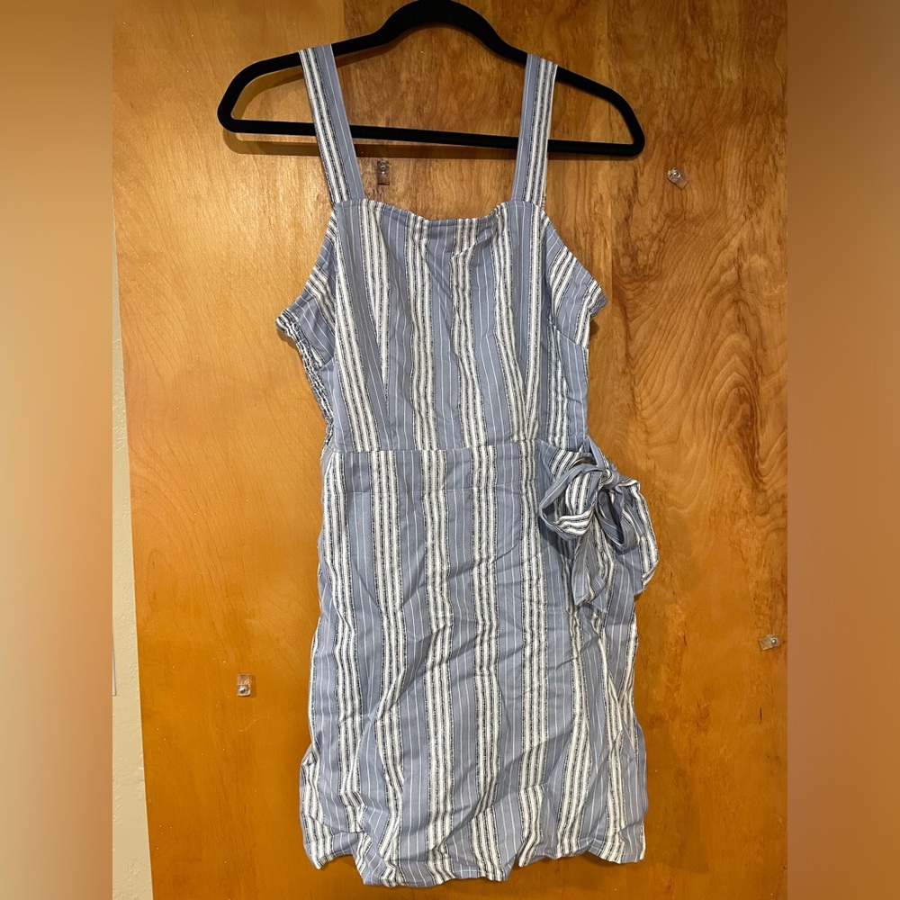 Blue and white romper style dress